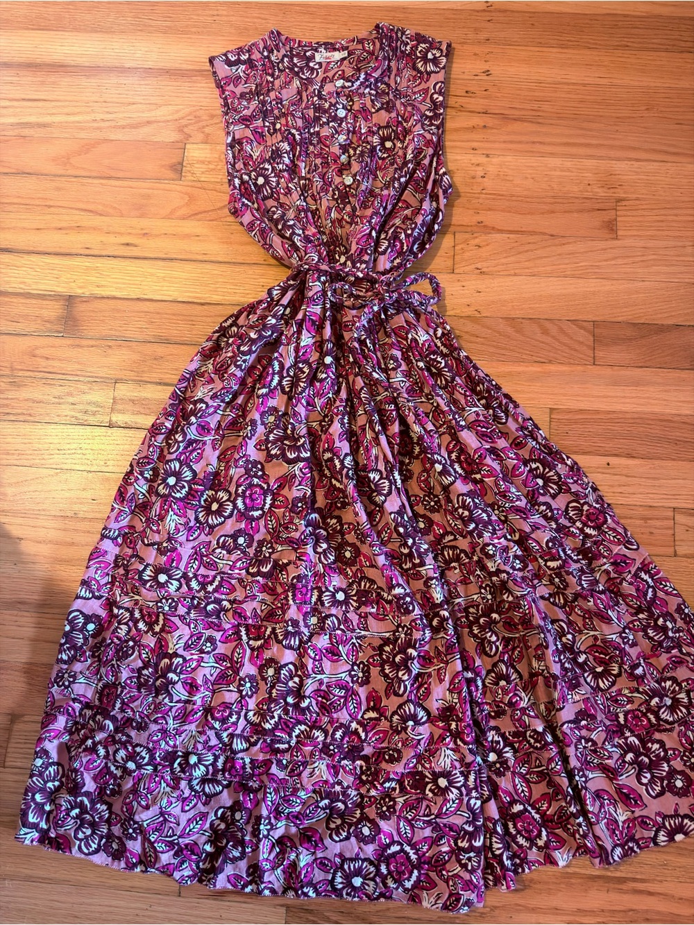 Faherty Isha midi dress in rose desert bloom